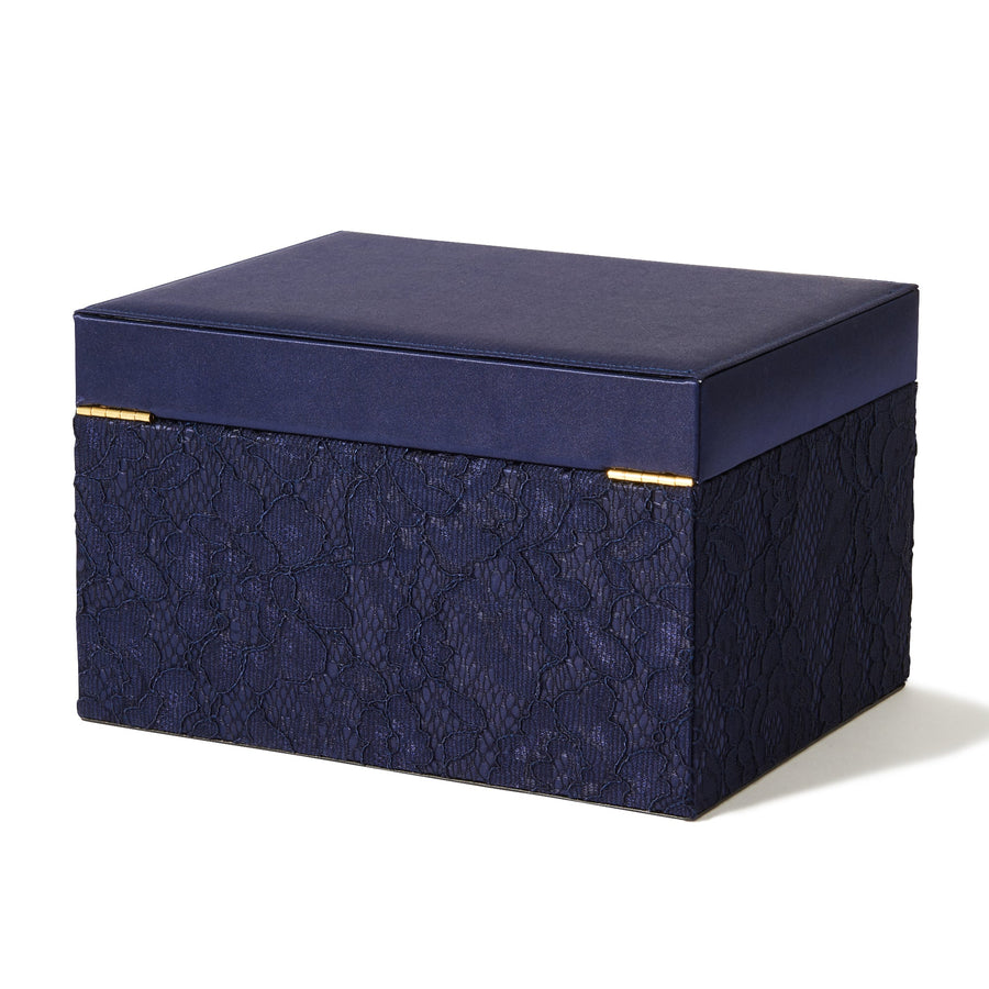 Lace Jewelry Box L Navy