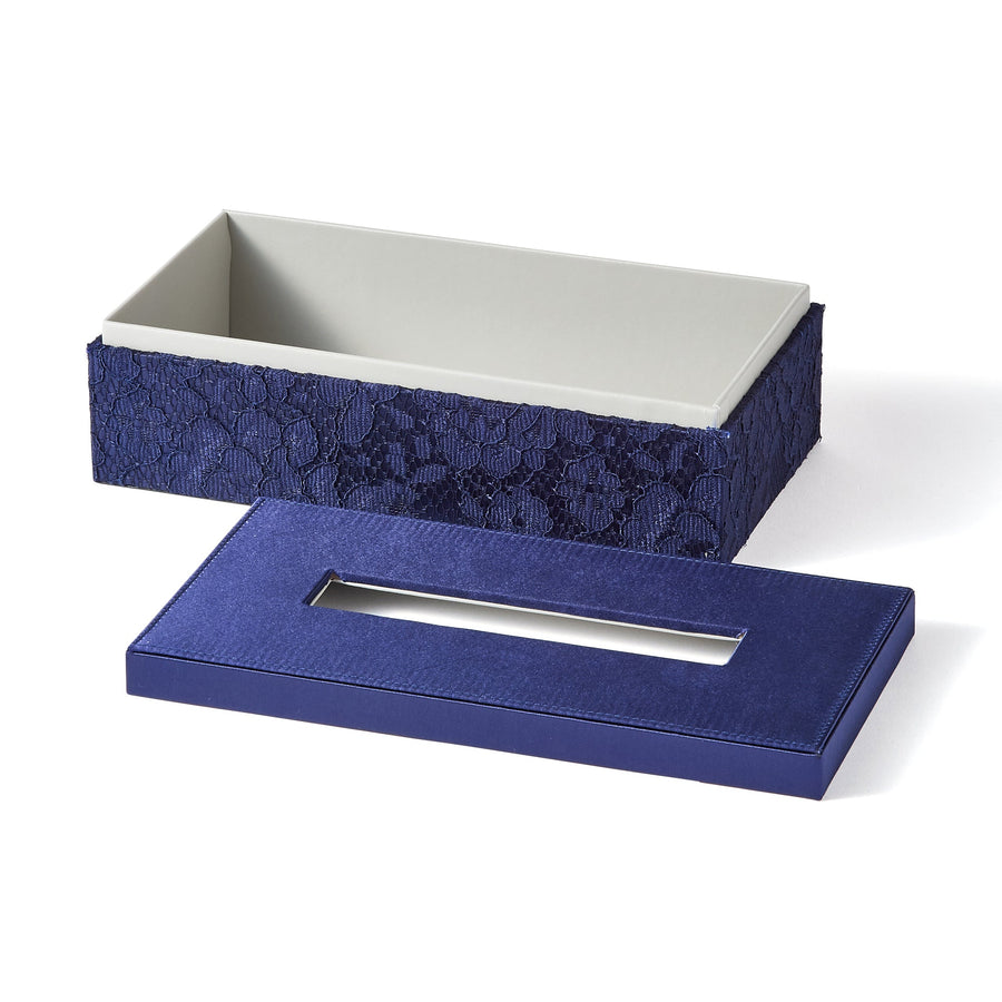 Lace Tissue Box Navy