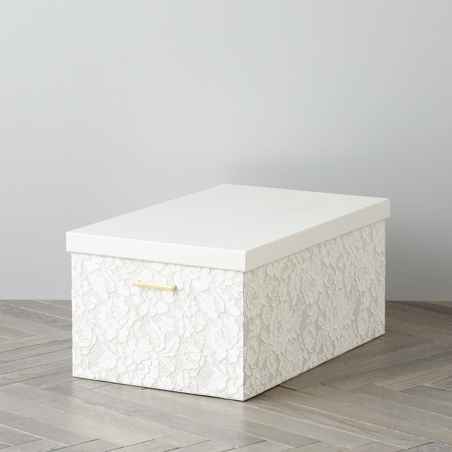 Lace Box L Ivory