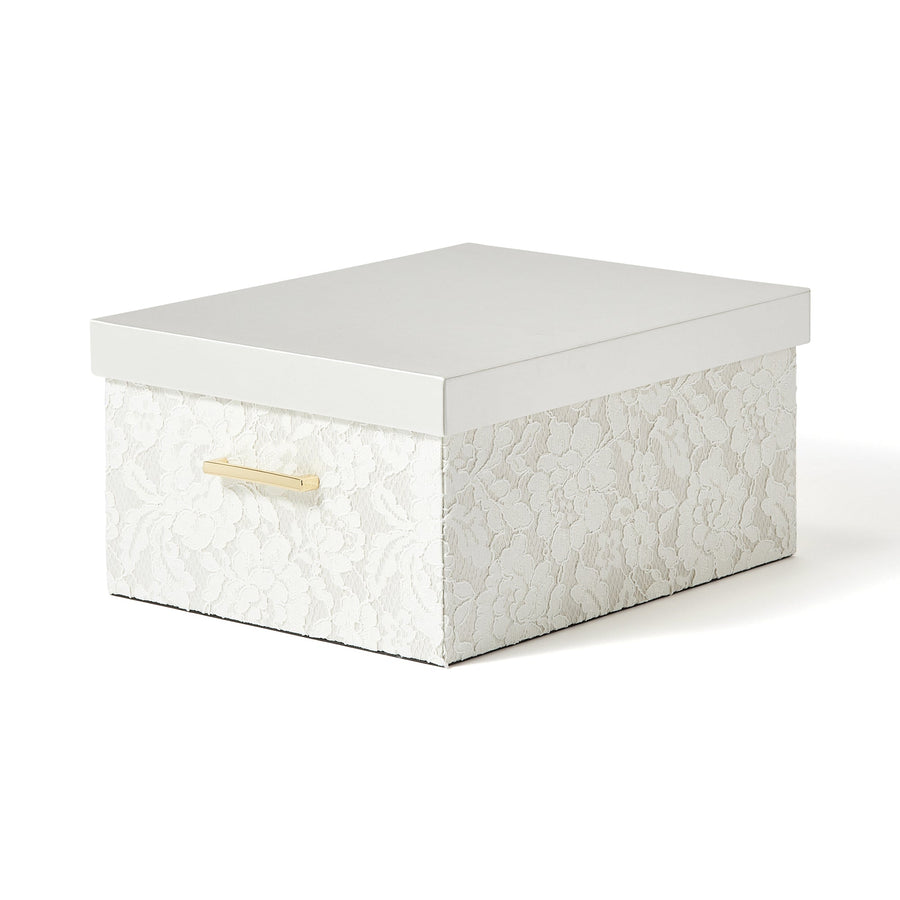 Lace Box L Ivory