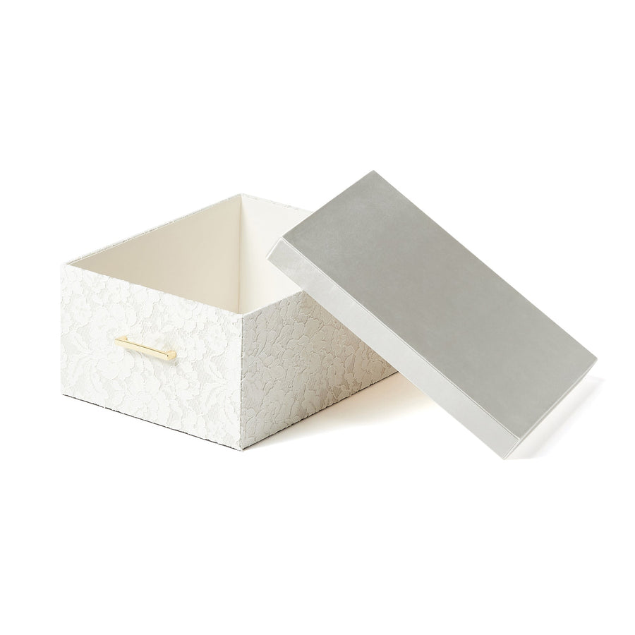 Lace Box L Ivory