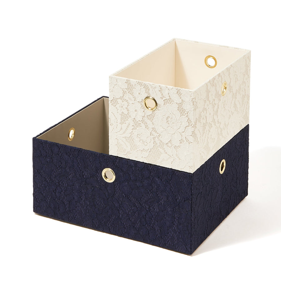 Lace Stacking Box S Ivory