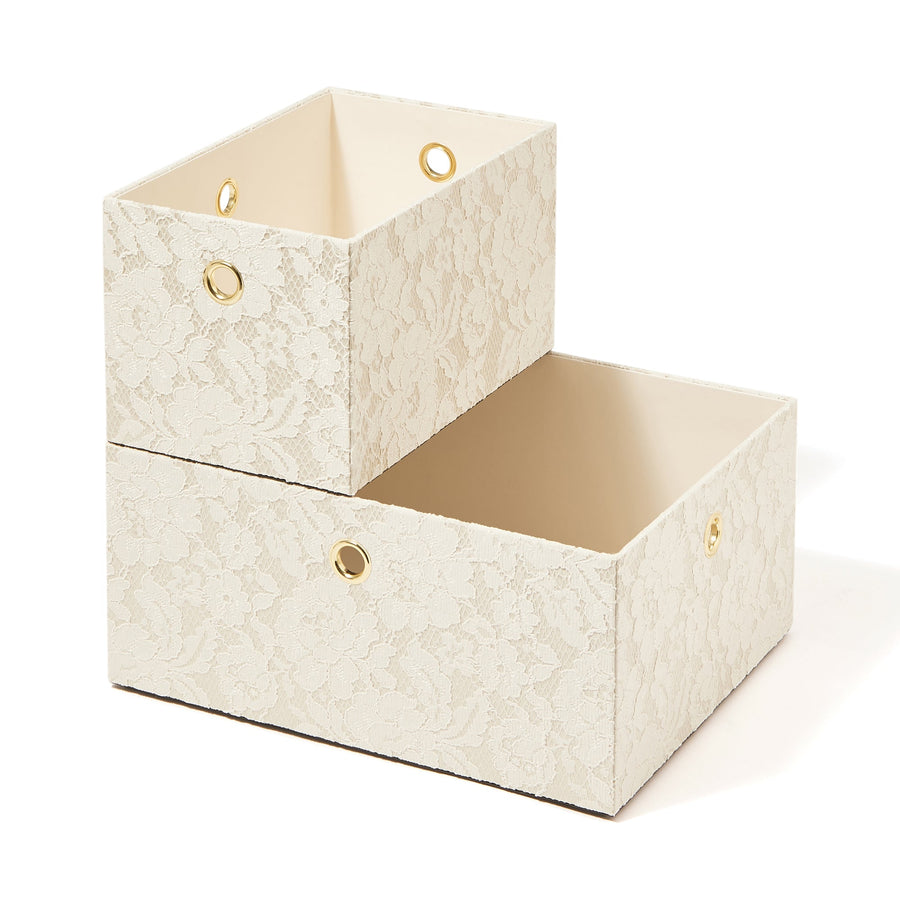 Lace Stacking Box S Ivory