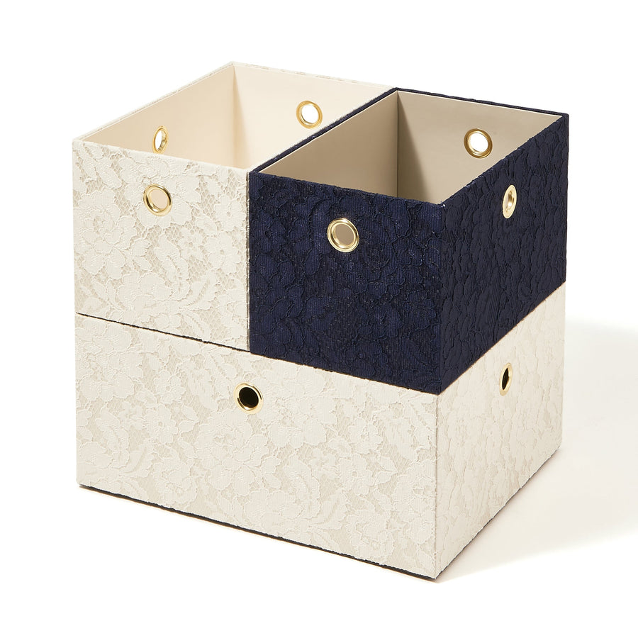 Lace Stacking Box S Ivory