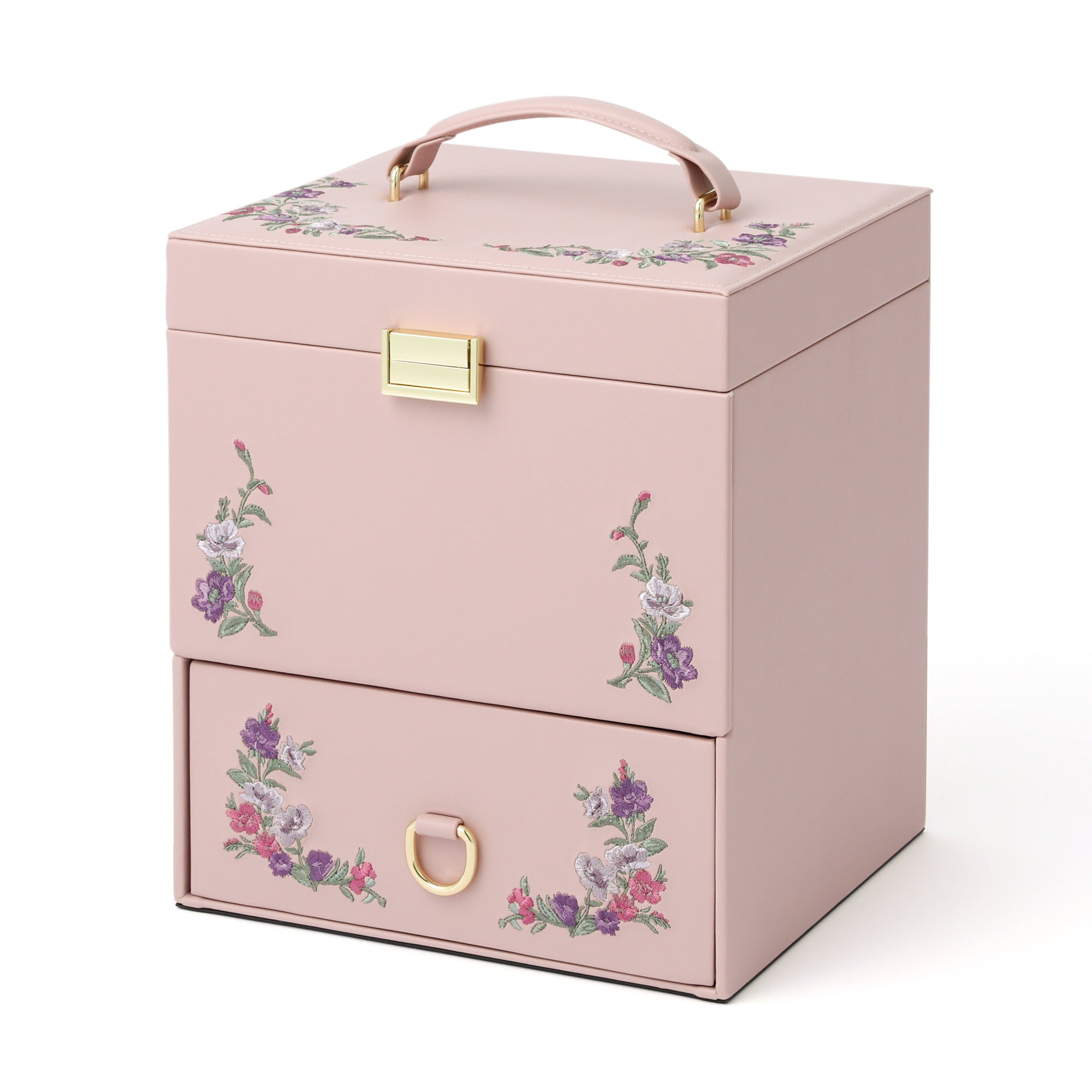 小物入れ Francfranc EMBROIDERY COSMETIC BOX Francfranc(フランフラン) Embroidered Flower Cosmetic Box Pink - MIRUMU