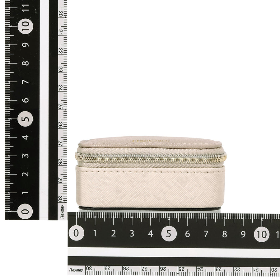 Bicolor Mini Travel Jewelry Box, Ivory