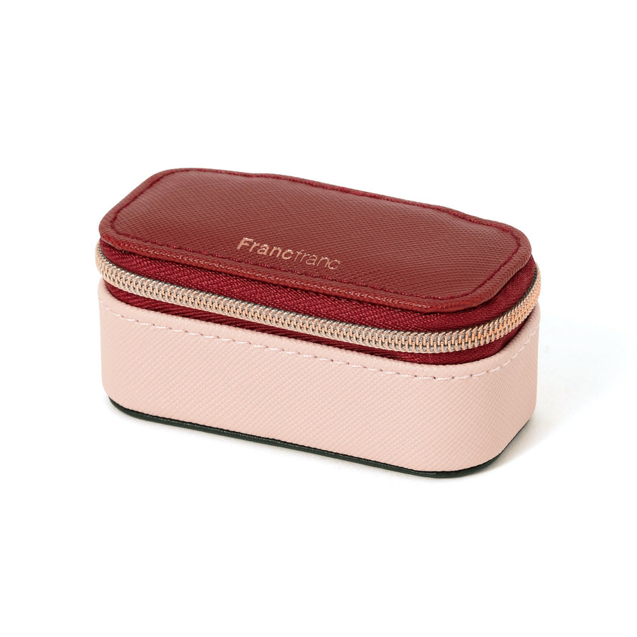 Bicolor Mini Travel Jewelry Box, Pink