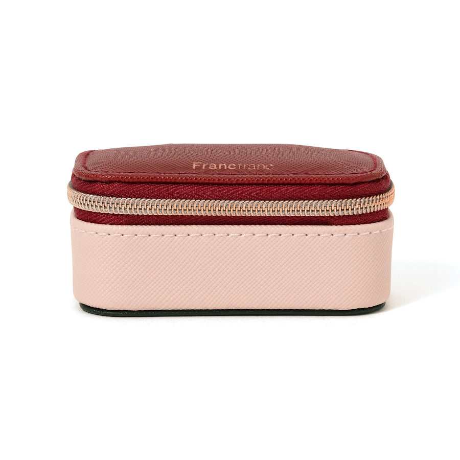 Bicolor Mini Travel Jewelry Box, Pink