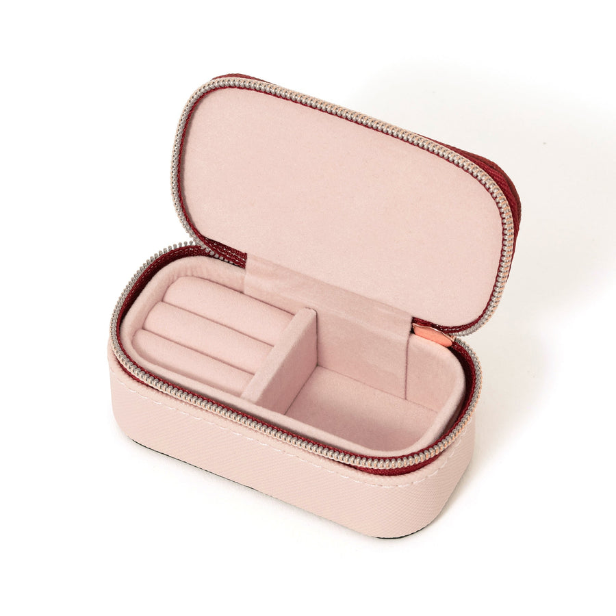 Bicolor Mini Travel Jewelry Box, Pink