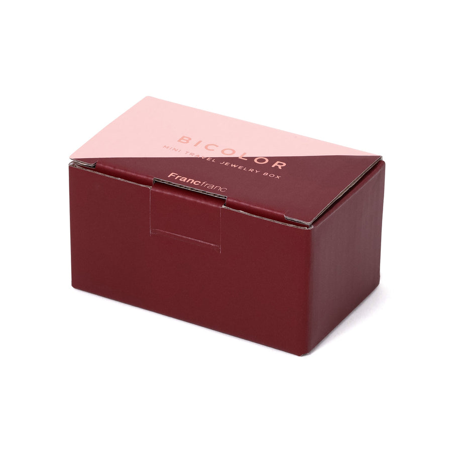 Bicolor Mini Travel Jewelry Box, Pink