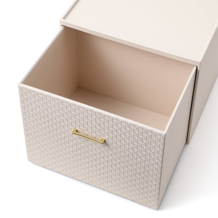 エンボス スタッキングドロワー L アイボリー