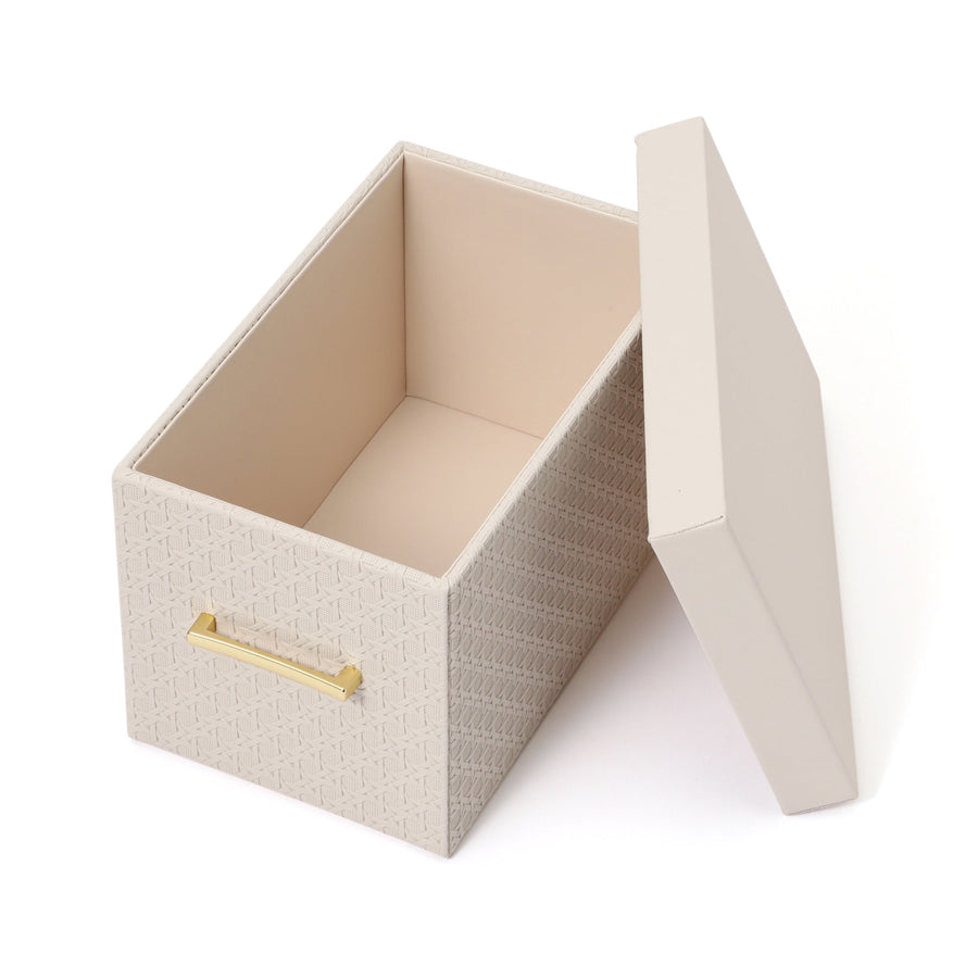 エンボス ボックス S アイボリー