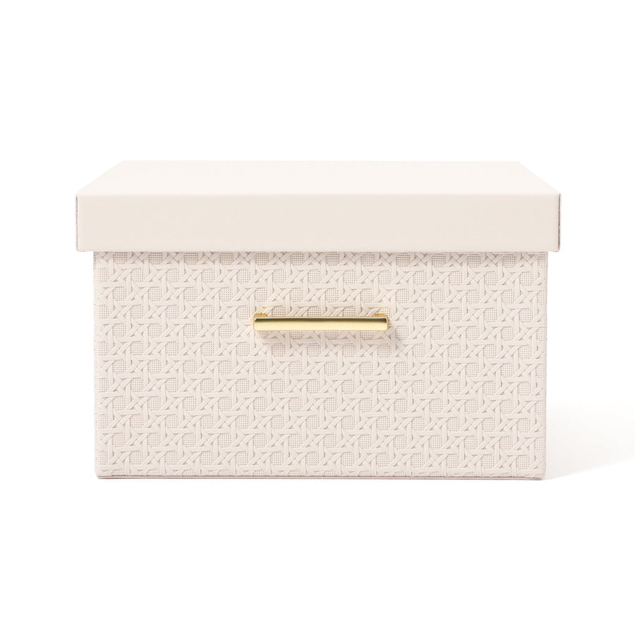 エンボス ボックス L アイボリー