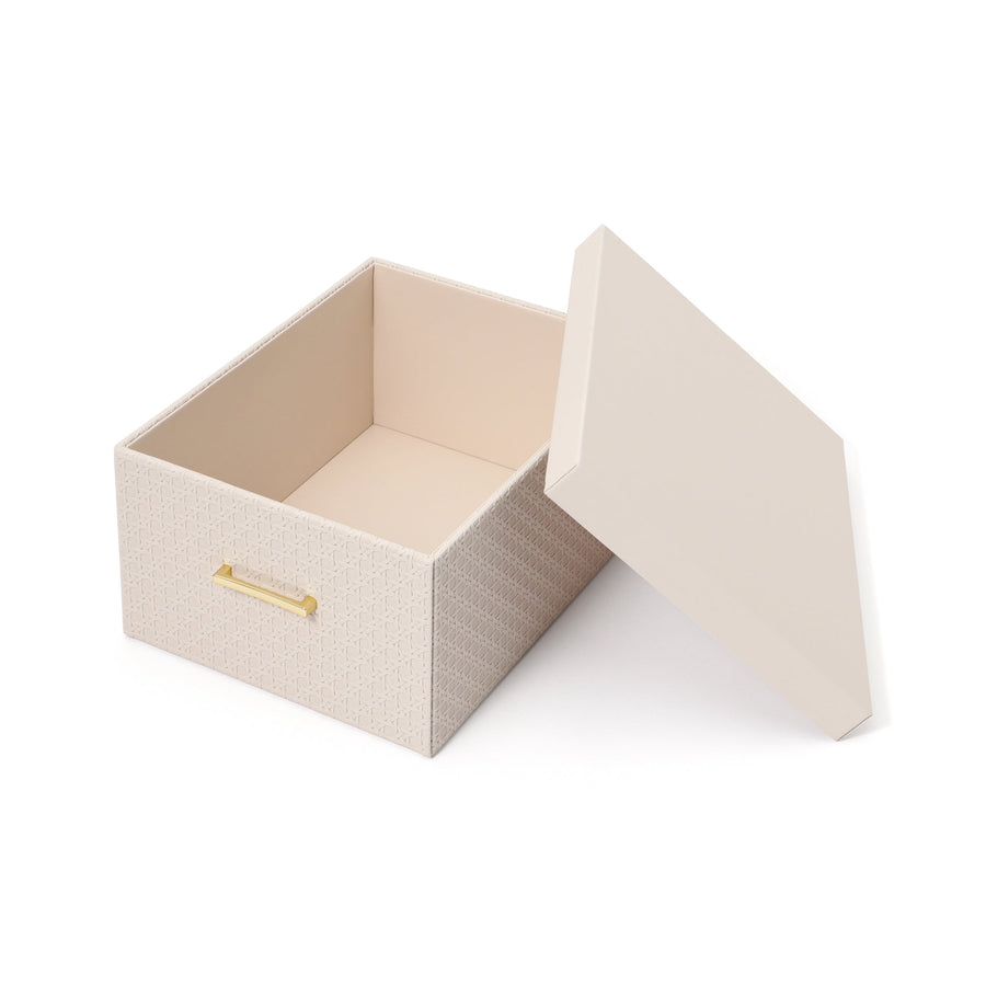 エンボス ボックス L アイボリー