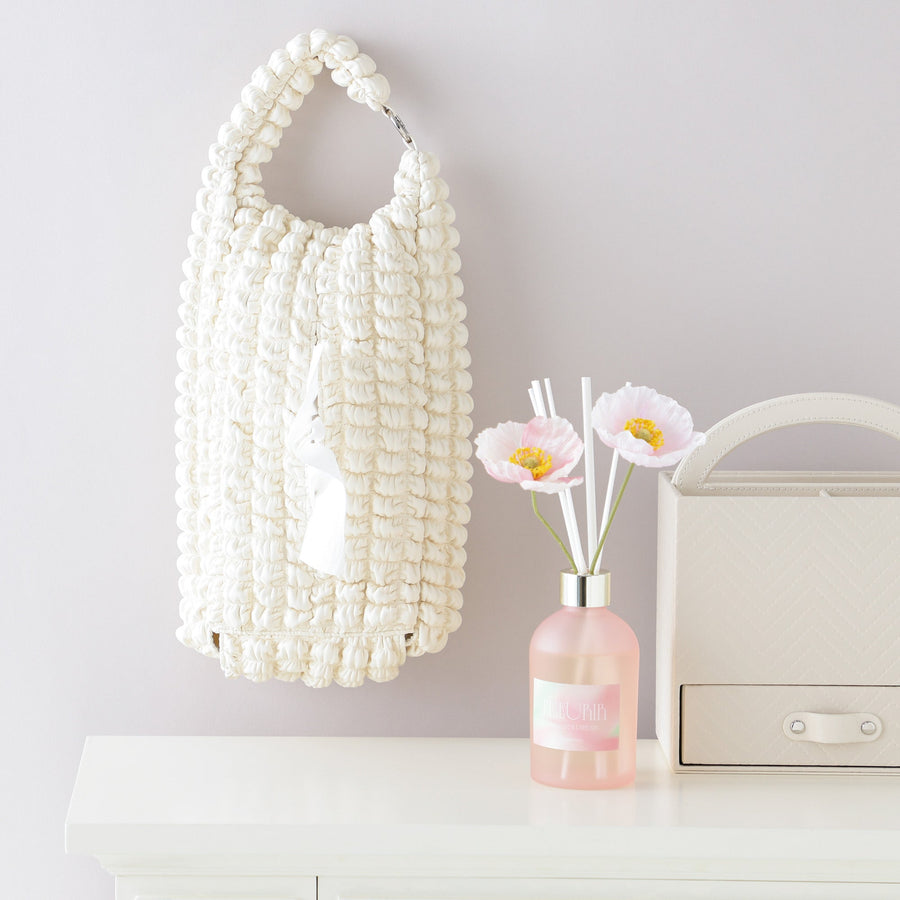 モコモコ 掛けられるティッシュカバー アイボリー