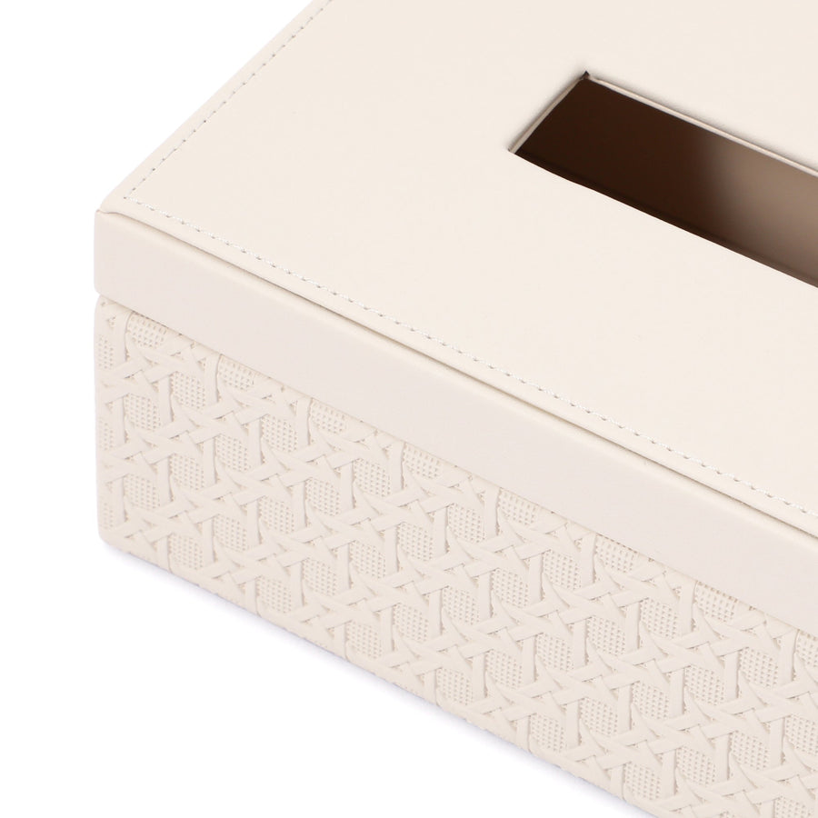 エンボス ティッシュボックス アイボリー