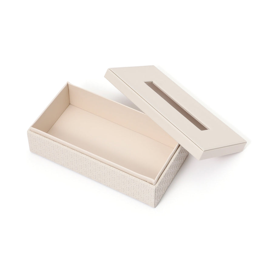 エンボス ティッシュボックス アイボリー