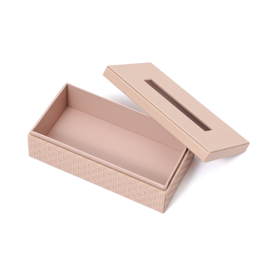エンボス ティッシュボックス ピンク