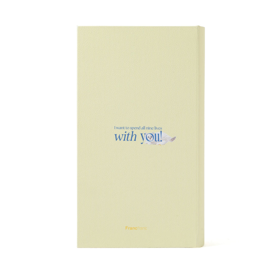 ブック ティッシュボックス キャット ライトイエロー