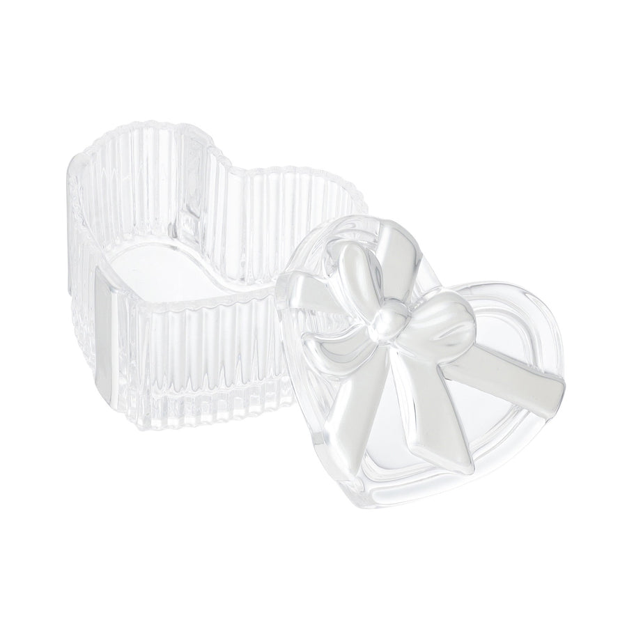 ガラス小物入れ ギフトボックス ハート シルバー