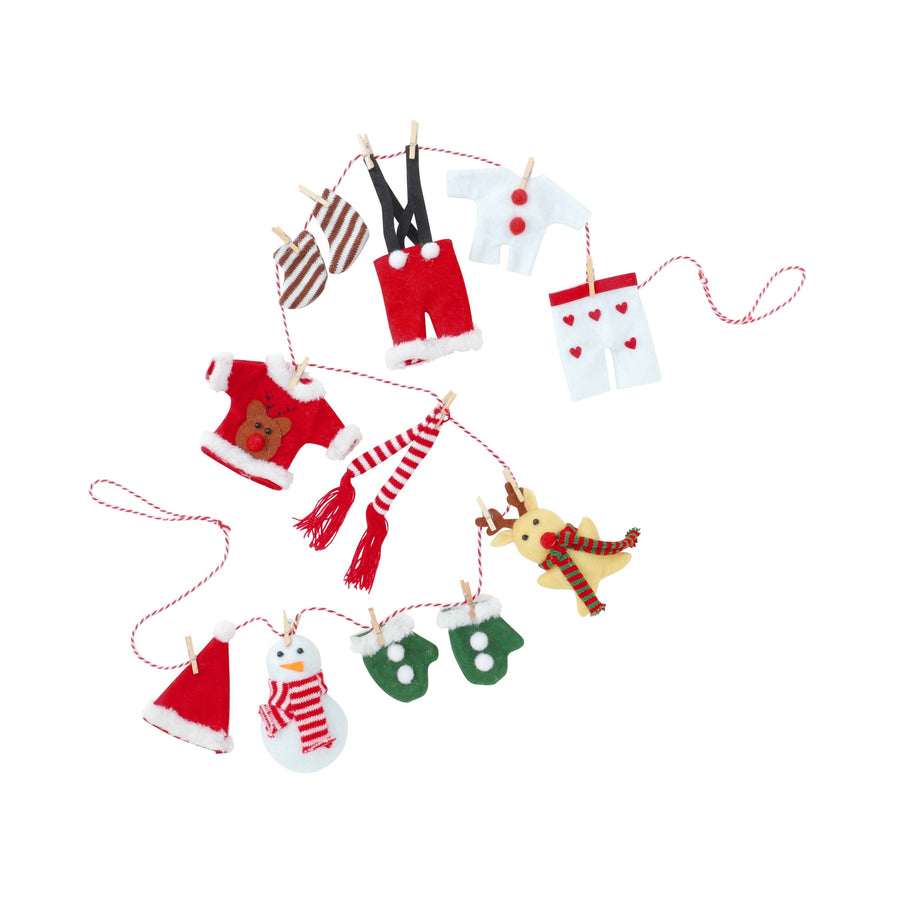 ファブリックガーランド お洋服 レッド