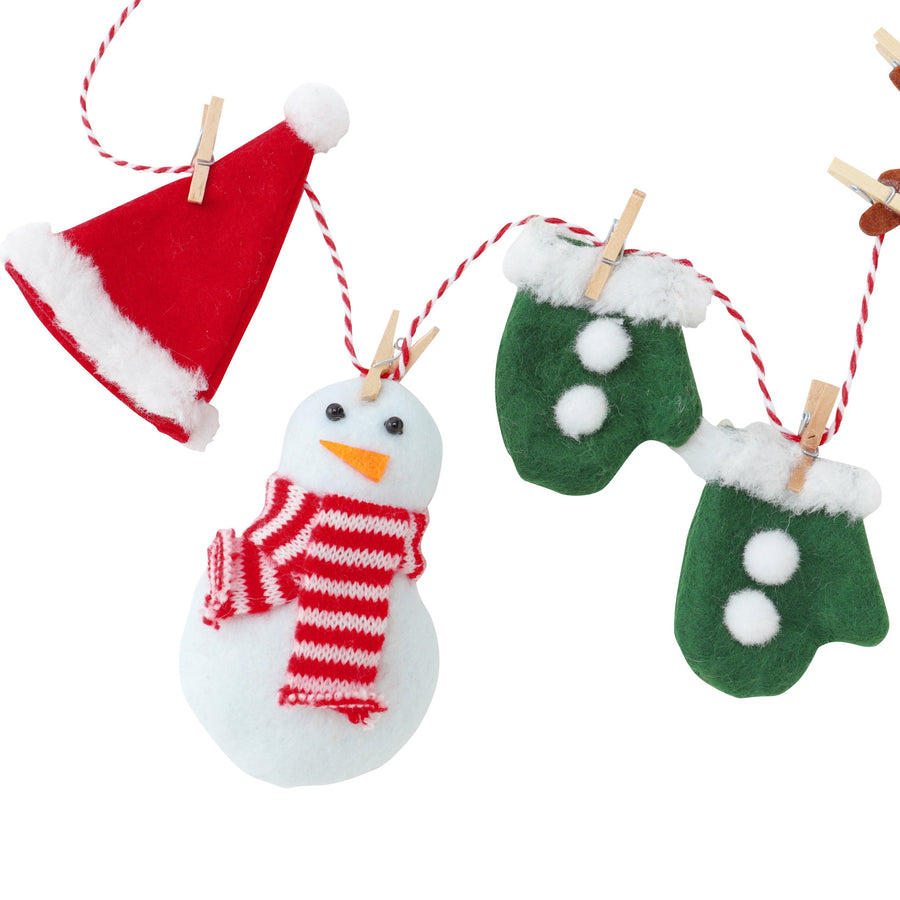 ファブリックガーランド お洋服 レッド