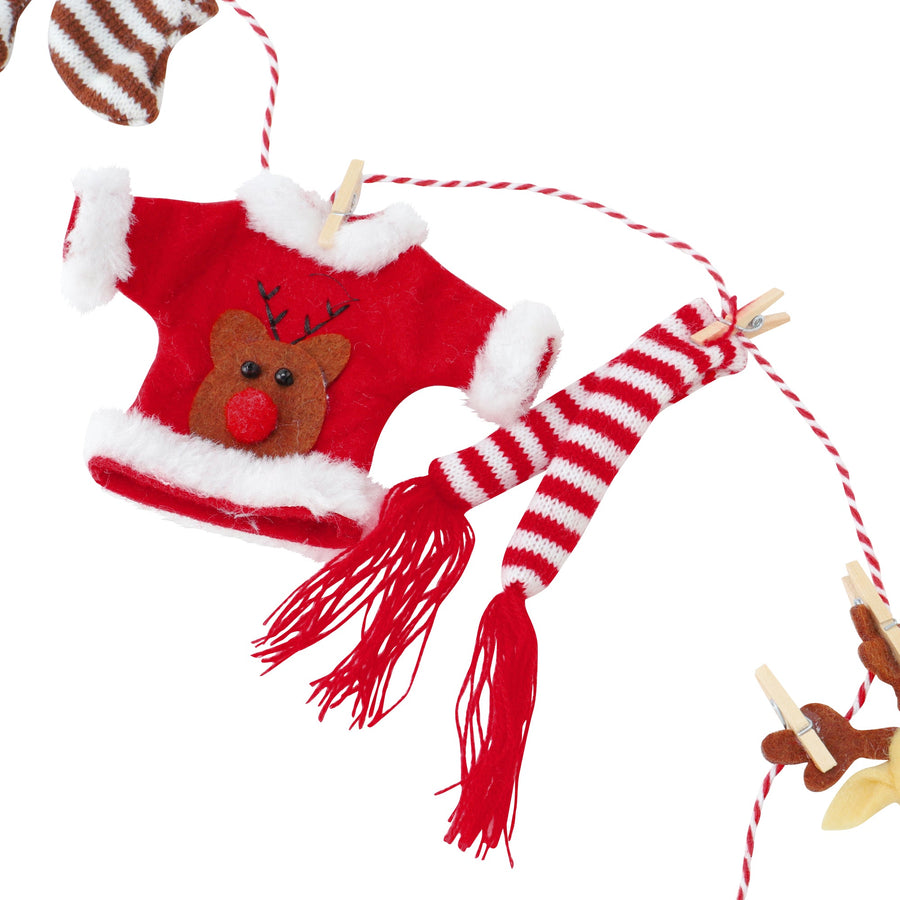 ファブリックガーランド お洋服 レッド