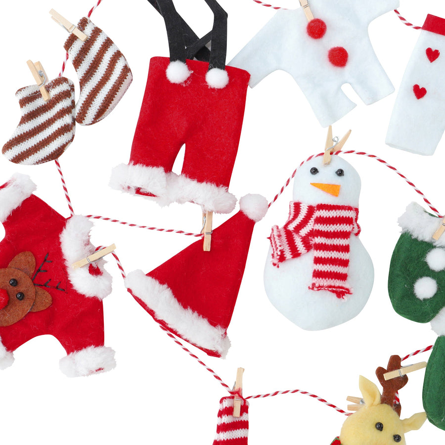 ファブリックガーランド お洋服 レッド