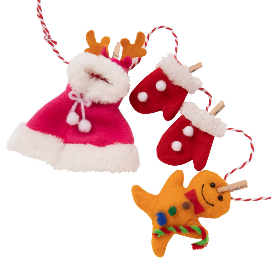 ファブリックガーランド お洋服 ピンク