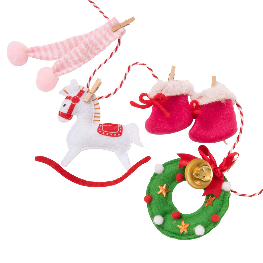 ファブリックガーランド お洋服 ピンク