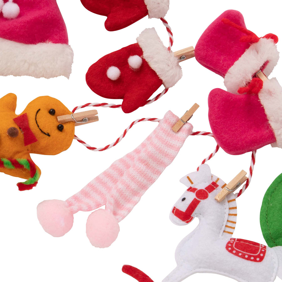 ファブリックガーランド お洋服 ピンク