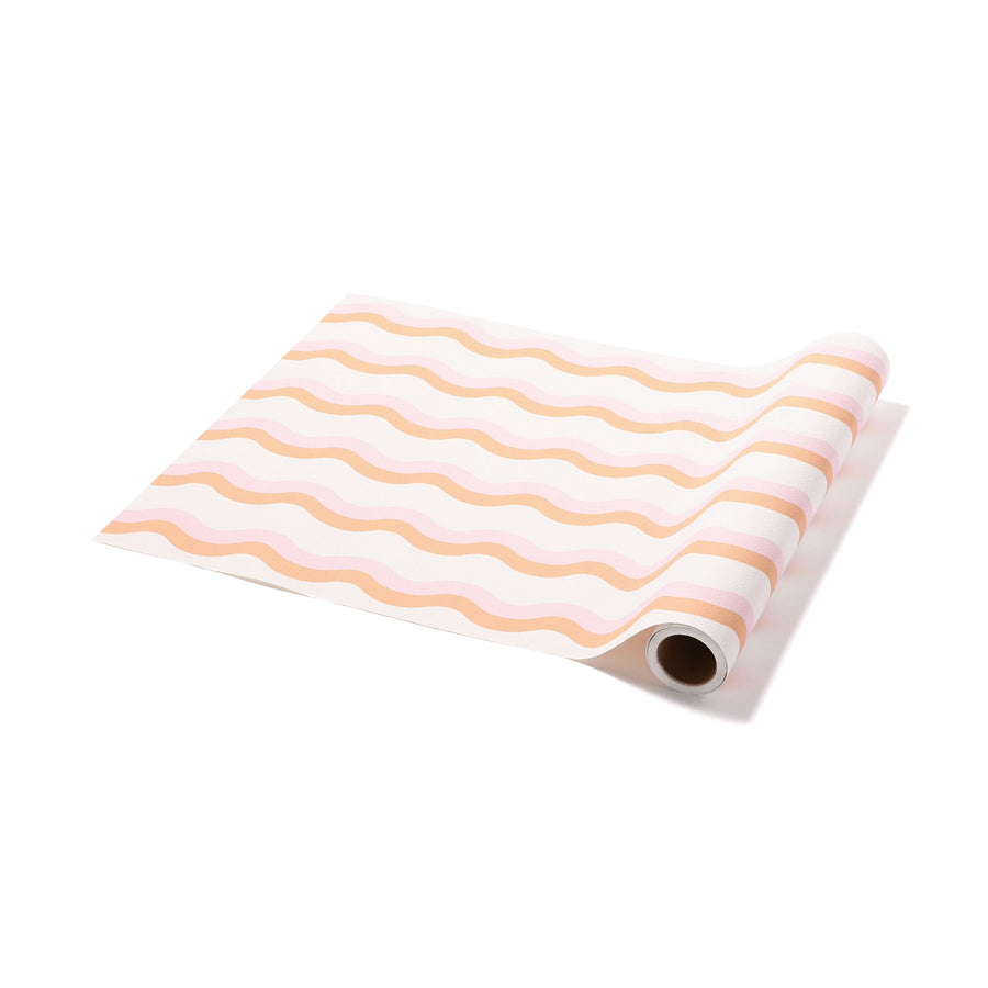 リムーバブル ウォールペーパー ウェーブ オレンジ