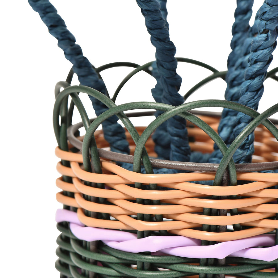 バスケット プランツポット オブジェ ピンク