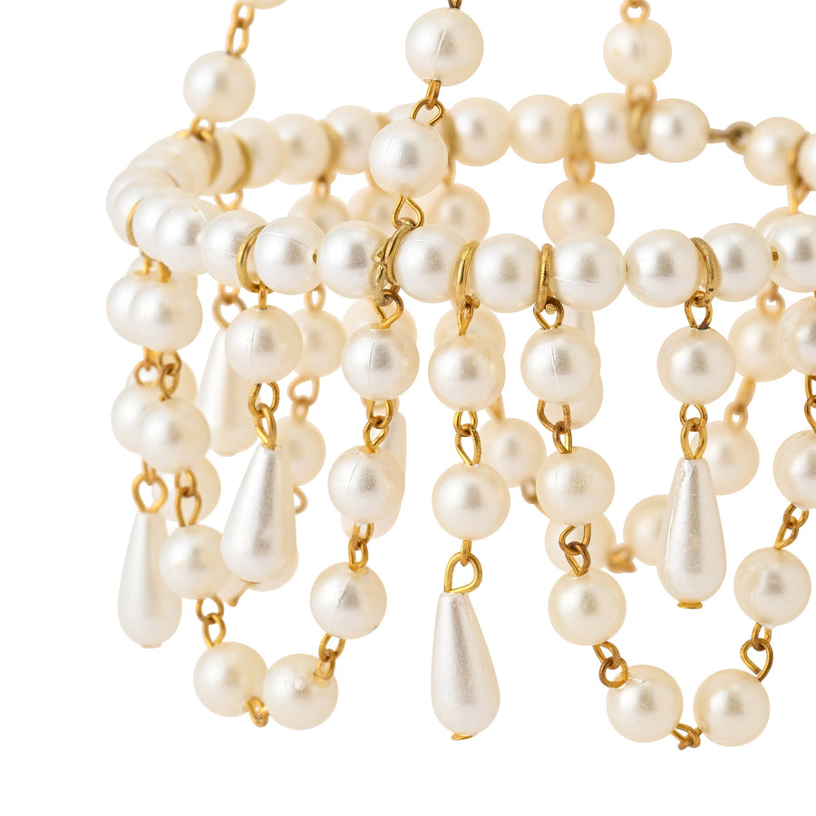 ビーズオーナメント シャンデリア パール