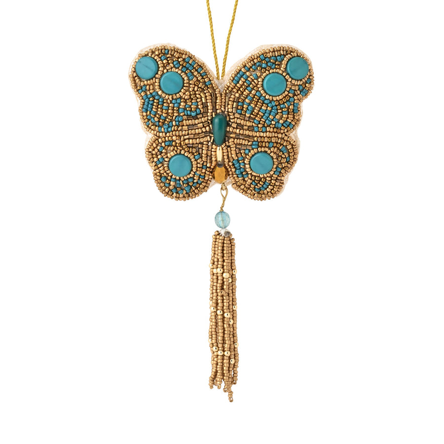 ビーズオーナメント バタフライ グリーン