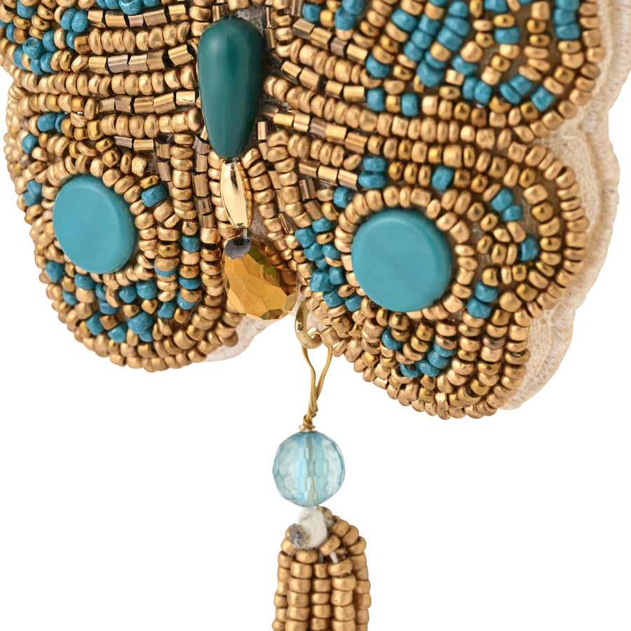 ビーズオーナメント バタフライ グリーン