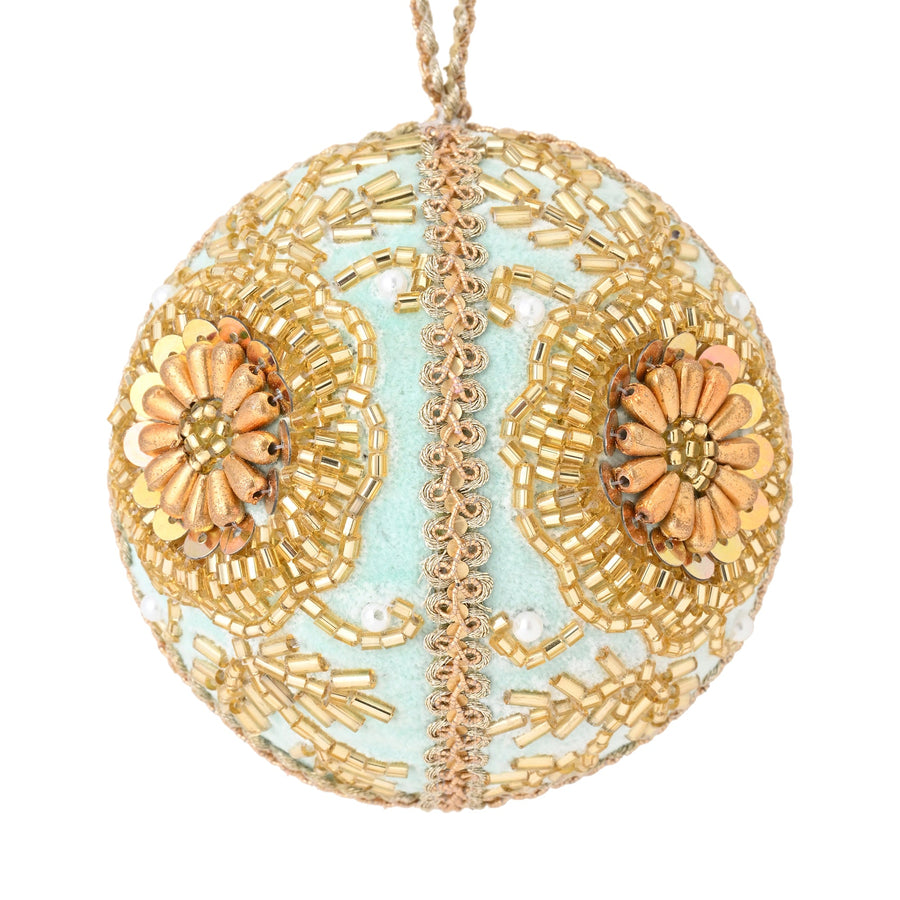 ファブリックオーナメント ビーズ フラワー