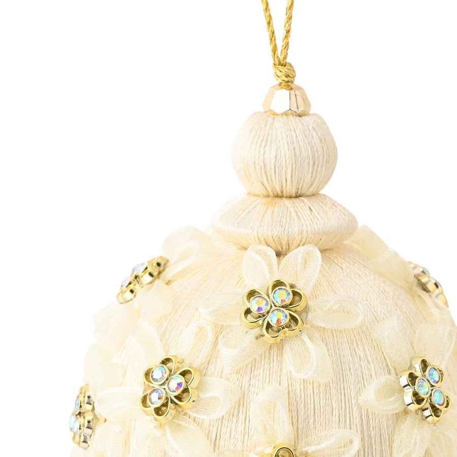 タッセルオーナメント フラワー ホワイト