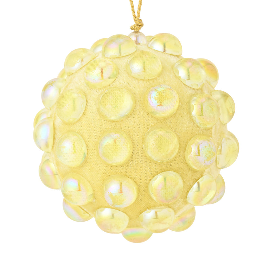ファブリックオーナメント ドット イエロー