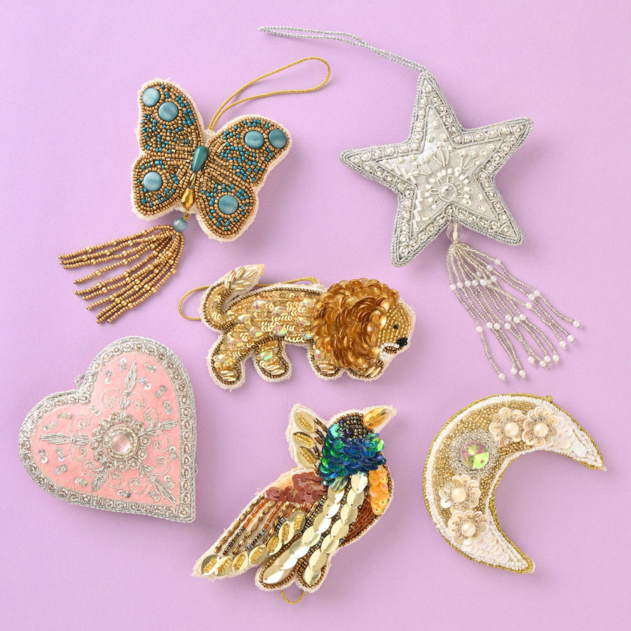 ビーズオーナメント ハート ピンク