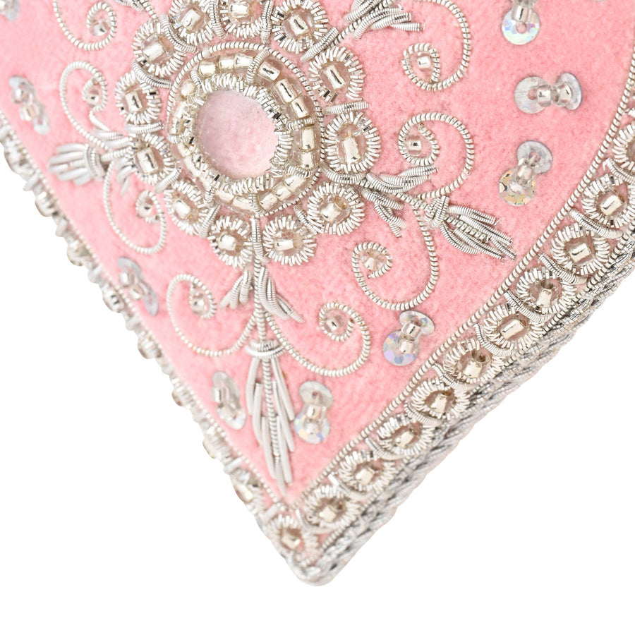 ビーズオーナメント ハート ピンク