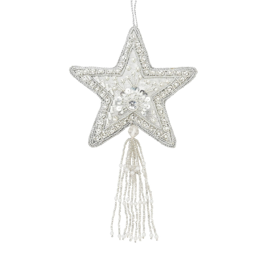 ビーズオーナメント スター シルバー