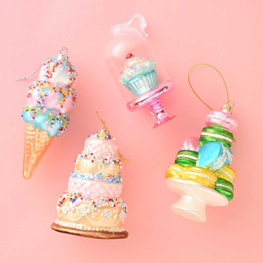 ガラスオーナメント カップケーキ