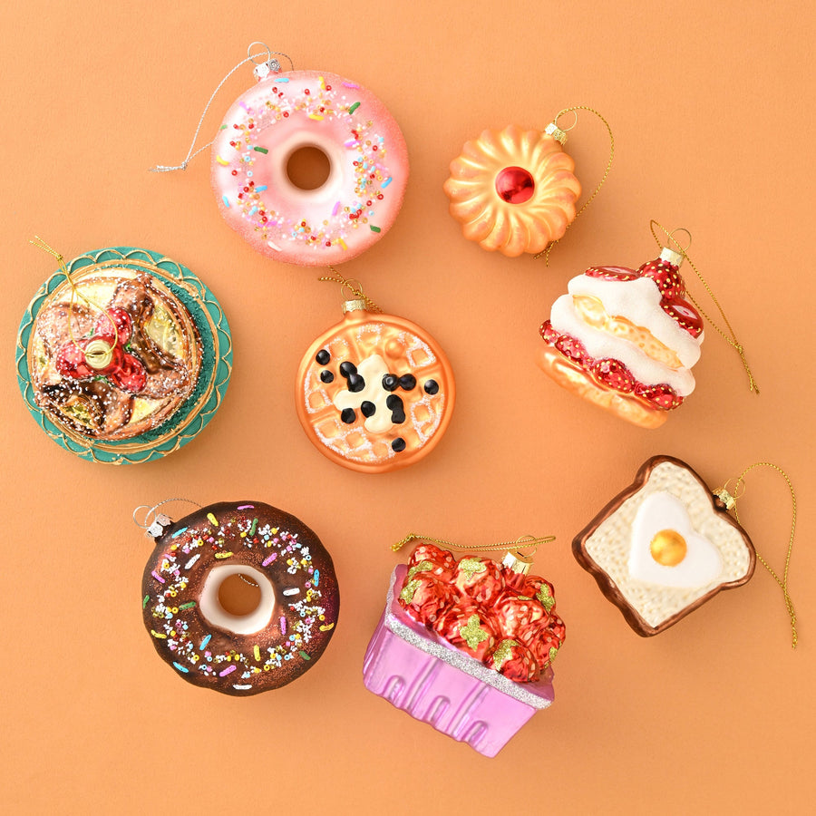 ガラスオーナメント ドーナツ ブラウン