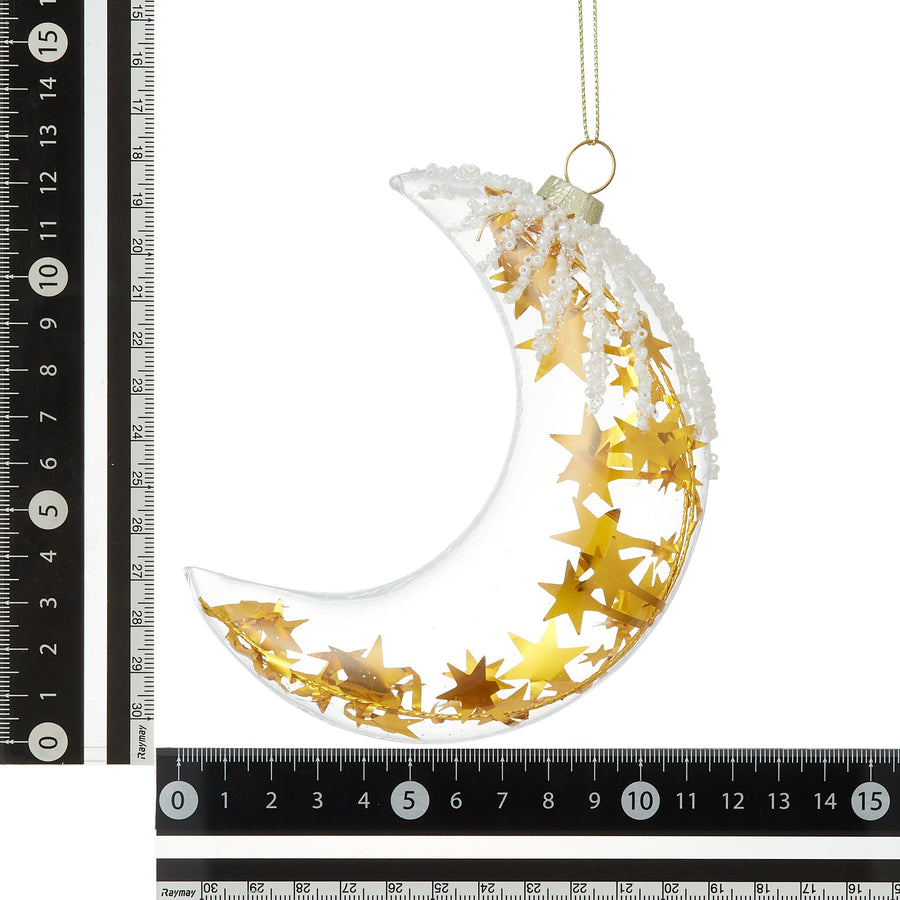 ガラスオーナメント ムーン ゴールド