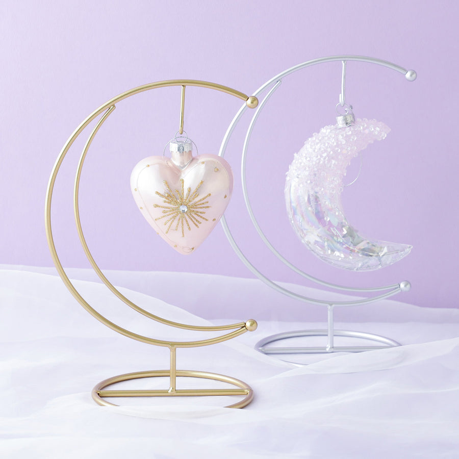 ガラスオーナメント ムーン シルバー