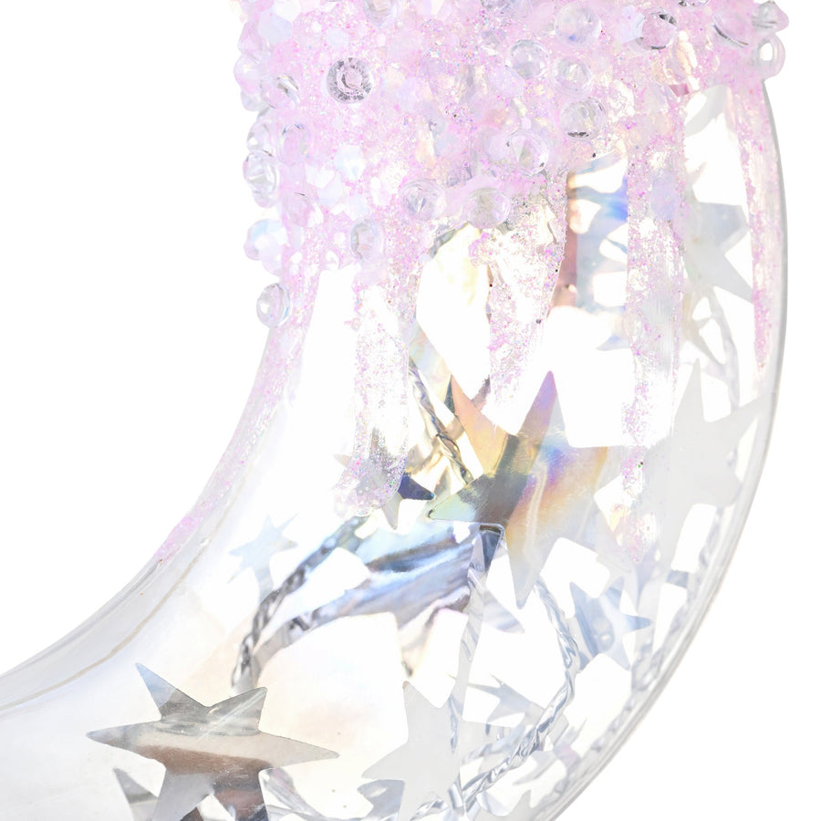 ガラスオーナメント ムーン シルバー