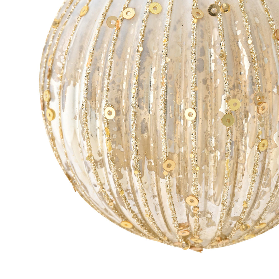 ガラスオーナメント ストライプ ゴールド