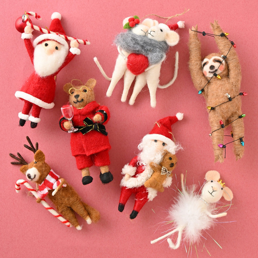 ファブリックオーナメント サンタ キャンディ