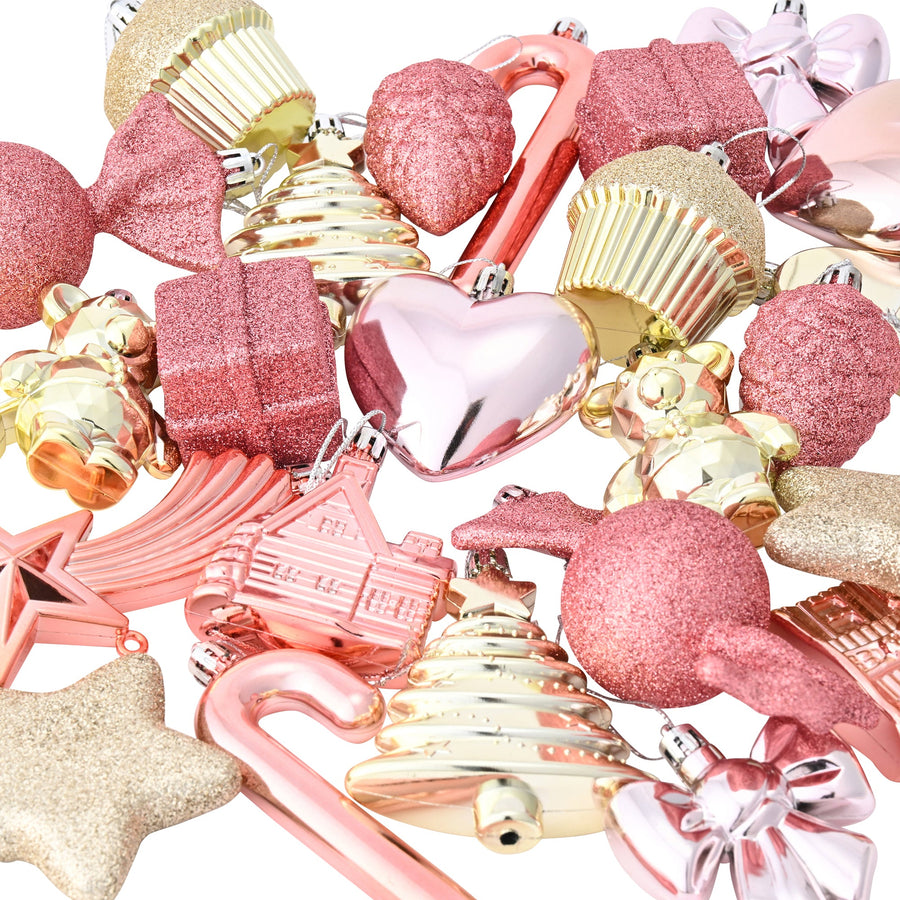 セットオーナメント モチーフ 26個 ピンク